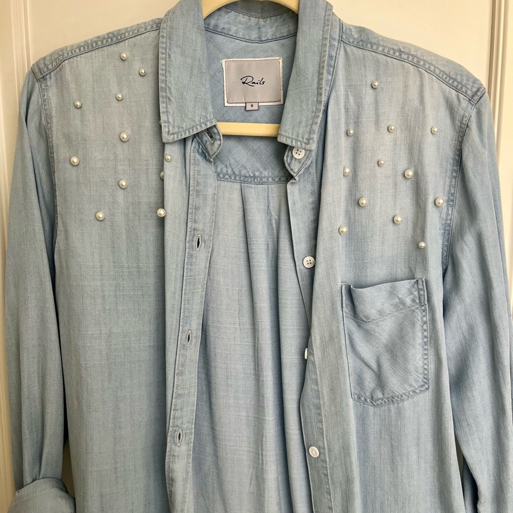Rails denim shirt with pearls